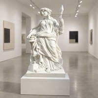 Statue de Musée en Marbre Blanc Néo-Classique Sur Mesure - Sculpture Finie à la Main de Qualité Supérieure pour Projets Haut de Gamme