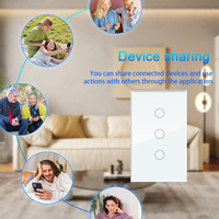 Interrupteur mural intelligent US WiFi Zigbee 1000W/10A/Gang avec panneau tactile en verre trempé, compatible Smart Life, 240V, étanche IP66