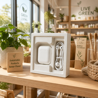 Plateau d'emballage écologique pour téléphone avec emplacements pour câble, chargeur et carte SIM, insert en pâte moulée multi-usage, nouvelle boîte de vente au détail pour téléphone