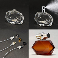 Flacon de parfum vide de luxe en cube transparent avec logo unique en gros, 30 ml, 80 ml, flacon de parfum personnalisé avec boîte d'emballage