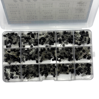 Kit de 600 Transistores To-92, 15 Valores, Transistores de Potencia Bipolares 2N222 2N3904 2N3906 2N5401 A1015 C1815 S8050 S9012 S9018