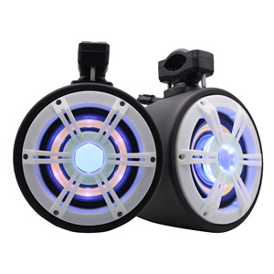 A Pair New Plastic Waterproof Marine 6.5 Inch RGB <b>Light</b> Hanging Speakers IP66 Optional Host Pairing - Product Image 1