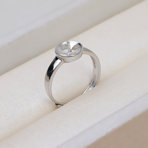 S925 Silver Open <b>Ring</b> with Adjustable Female Finger DIY <b>Pearl</b> Jewelry Accessories 57 Empty Holder - Product Image 4