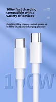 Câble de charge rapide TPE 100W 5A direct usine pour iOS iPad Android Type C Accessoire Téléphone Ordinateur Écouteurs