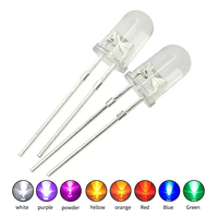 Lentille ronde claire ultra lumineuse blanc vert bleu rouge jaune haute luminosité 5mm Led Diode à travers le paquet de trou