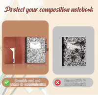 Carnet de notes en cuir avec couverture rigide rechargeable en gros, pochette de protection pour carnet de composition, idéal pour la promotion