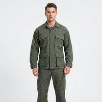 Veste et pantalon tactiques BDU vert olive pour hommes, entraînement en plein air, logo personnalisé, ISO CE