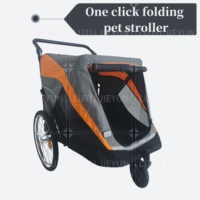 Poussette pour animaux de compagnie à trois roues personnalisable pare-soleil à un bouton pliable pour le camping en plein air voyage matériel de fer de vente chaude OEM