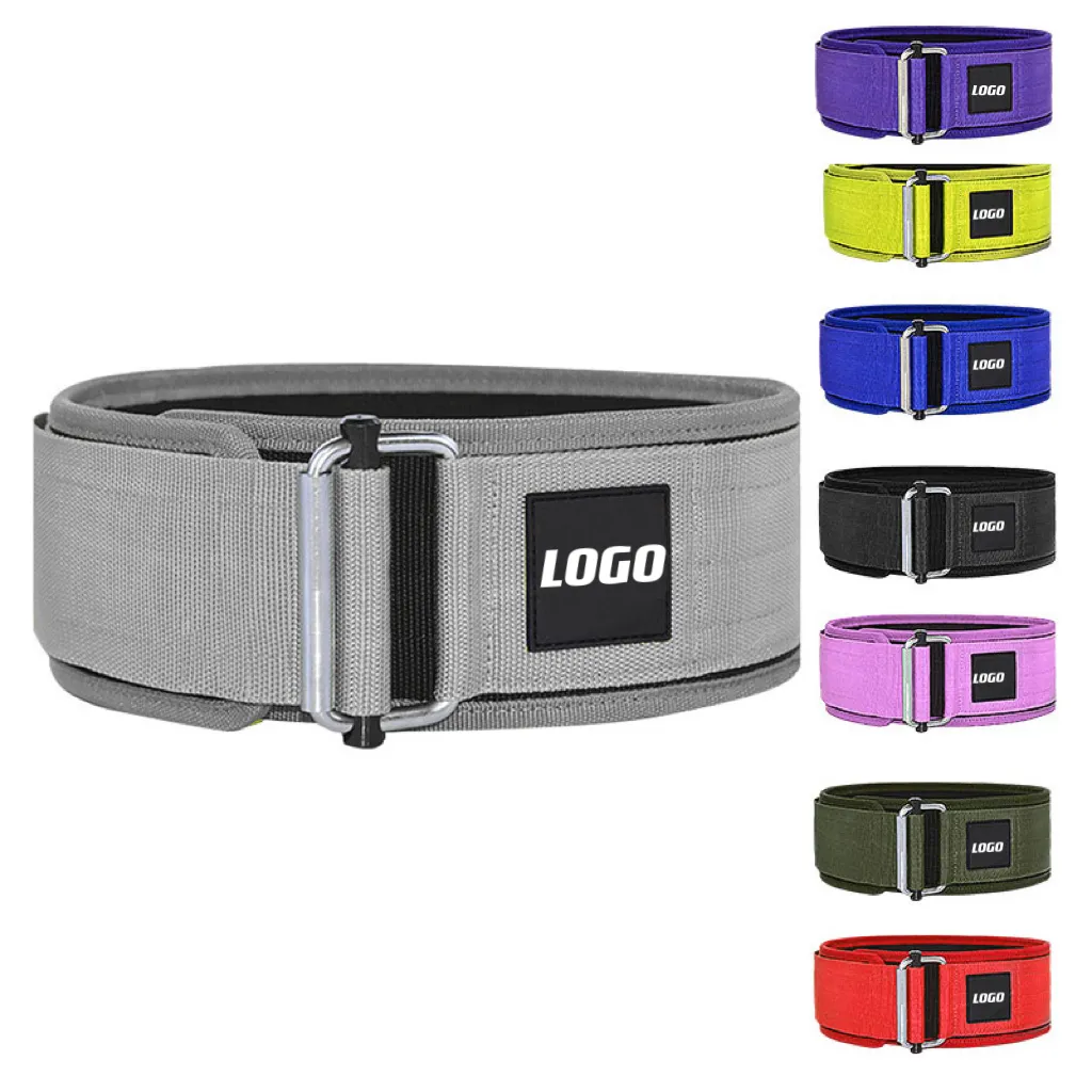 100% Premium Nylon Gym Training Belt cinture di sollevamento pesi cintura di sollevamento pesi con fibbia autobloccante personalizzata