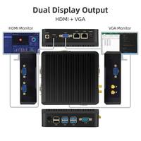 Mini PC Industrial Compacto Sin Ventilador, CPU Opcional, RAM y SSD Personalizables, DC12V, Bajo Consumo, Windows, Linux