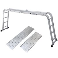 Escalera plegable multiusos de aluminio de 4*5 pasos EN131 Escalera de combinación plegable para uso doméstico