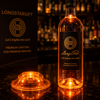 Longstargift - Éclairage LED pour bouteille personnalisé RGB clignotant en ABS, décoration de bar, promotion de la marque