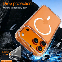 Coque de téléphone en acrylique avec trou pour cordon pour iPhone 18 Pro Max, coque arrière magnétique puissante 2500GS pour iPhone 18 17 16 15 14 13 LM022