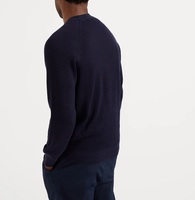 Pull ras du cou en laine premium pour homme, coupe classique, respirant, anti-boulochage, infroissable, uni, 400g, fabriqué à la machine, collection printemps
