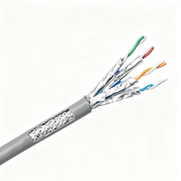 Kabel CAT7A Tembaga Murni Berpelindung Penuh, Pasangan Terpilin, Kecepatan Tinggi, Latensi Rendah, PVC, untuk Pusat Data, Pengkabelan Dalam Ruangan, Komunikasi Ethernet LAN