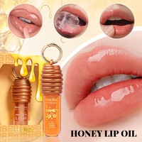 Baume à lèvres hydratant nourrissant non collant volumateur de lèvres Porte-clés Huile à lèvres transparente au miel Gloss avec applicateur à pointe