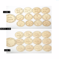 13 cartes rondes en bois gravées pour étapes importantes de bébé, épaisseur 3 mm, accessoires de photographie commémoratifs de la naissance