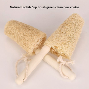 Natural Loofah Pulp Portable Wood Handle <b>Bottle</b> Cleaning <b>Brush</b> Easy to Use Household Appliance - Product Image 3