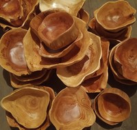 Smoothie bricolage naturel en gros Mini assiettes jetables laqué ensemble cuillère en bois petite coquille noix de coco bol pour la fabrication de bougies