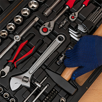 Ensemble d'outils mécaniques en acier au carbone 24T Clé à cliquet 24T Boîte à outils portable Mallette de rangement pour ateliers Matériel CRV à main