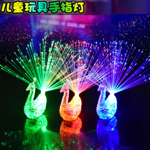 Luz de dedo con forma de pavo real que cambia de color, juguete de fibra óptica luminosa para niños y jóvenes, diversión para fiestas - Product Image 3