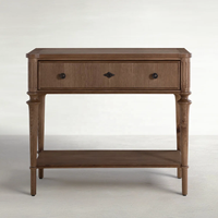 Table de chevet moderne en bois de chêne massif avec 1 tiroir, armoire de rangement, meuble de chambre à coucher