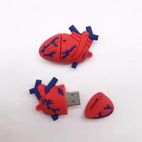 Modelo Médico Pulmones Forma Pendrive Personalizado Goma PVC Corazón Forma Usb Flash Drive Logo 32GB