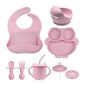 Maxfree Ensemble de vaisselle pour enfants, bavoir absorbant pour bébé, plateau, bol, fourchette, ensemble d'alimentation pour bébé - Product Image 2
