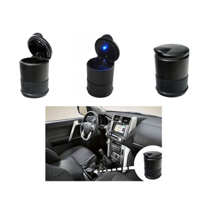 ที่เขี่ยบุหรี่ในรถยนต์พร้อมไฟ LED สีดำ ที่วางแก้วแบบพกพาสำหรับใช้ในรถยนต์ - Product Image 2