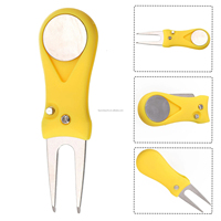 Accessoires de golf personnalisés avec logo OEM/ODM, réparateur de divots de golf pliable avec marqueur de balle magnétique