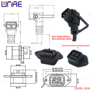 1 jeu de prise de Scooter <span class=keywords><strong>connecteur</strong></span> de <span class=keywords><strong>batterie</strong></span> de vélo électrique 30-50A 2 + 5 prise étanche Port de charge de vélo électrique prise de câble Batteries - Product Image 3