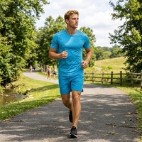 Ensemble T-shirt et short d'été essentiels de haute qualité, unisexe, logo personnalisable, séchage rapide, léger, respirant, sportif