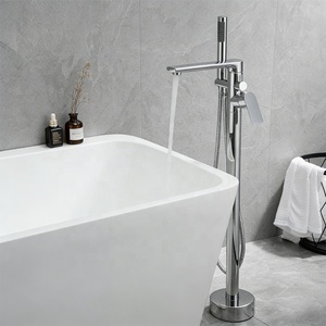 Robinet de bain avec douchette, <span class=keywords><strong>mitigeur</strong></span> de bain-douche sur pied pour salle de bain - Product Image 2