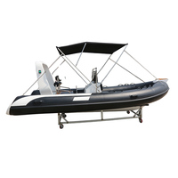 Bateau pneumatique semi-rigide 500 CE, coque en fibre de verre, bateau de pêche de luxe en Hypalon