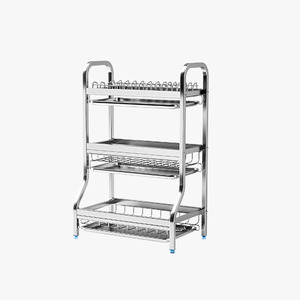 Escurridor de Platos de 3 Niveles Desmontable de Acero Inoxidable con Soporte para Tabla de Cortar y Utensilios - Product Image 3