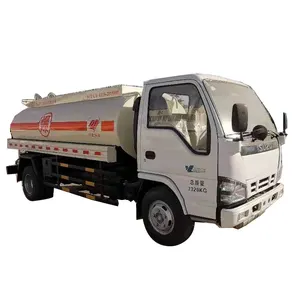 ISUZU modify fuel tank truck can delivery 5000 litters used chassis new tank on sale