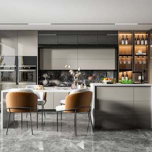 Meubles de cuisine complets SANTOPOVA, armoires de base pour évier de cuisine modernes avec panneau mélaminé - Product Image 4