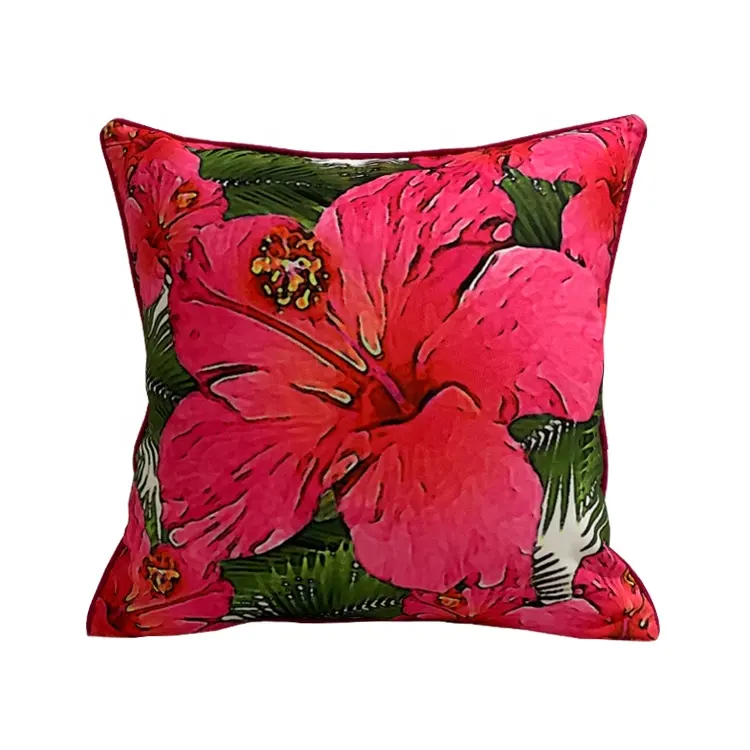 Patio esterno impermeabile estate floreale foglia di palma design tropicale decorativo art deco cuscini per sedie a fiori cuscino da tiro