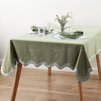 Nappe Linge Broderie À La Main Boho Pétoncle Garniture Vêtements Fabricants Nappe Protecteur Couverture pour La Décoration Intérieure