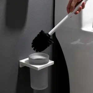 Porte-brosse de toilette d'hôtel en acier inoxydable salle de bain brosse de toilette et support ensemble accessoires de salle de bain