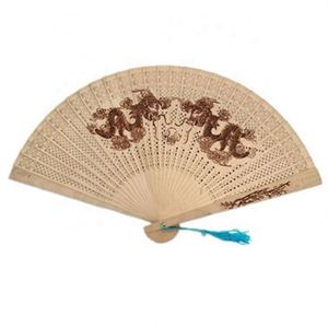 Supply Chinese 8 Inch <b>Folding</b> Hold Sandalwood Fan With Tassel Wedding Favors & Birthday Gifts Abanicos De Mano - Product Image 2