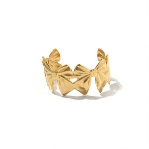 Bracelet manchette tendance en acier inoxydable 316L plaqué or PVD, bijoux durables et résistants - Product Image 2