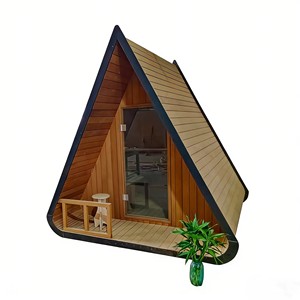 Cabina de Sauna de <span class=keywords><strong>Cedro</strong></span> en Forma de A con Amplia Terraza para Relajación - Product Image 6
