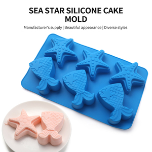 Moldes para hornear con temática navideña, pasteles, cupcakes, artesanías <span class=keywords><strong>de</strong></span> resina, para hacer regalos DIY Kit, molde <span class=keywords><strong>de</strong></span> silicona <span class=keywords><strong>de</strong></span> pez estrella <span class=keywords><strong>de</strong></span> mar para fiesta <span class=keywords><strong>de</strong></span> cumpleaños - Product Image 3