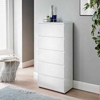 Commode de rangement personnalisée en bois blanc à 5 tiroirs pour dossiers, table de chevet
