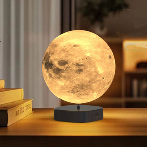 Lampe de lune rotative flottante <span class=keywords><strong>3D</strong></span> économique, rechargeable par USB, lumière LED chaude, lampe de nuit intelligente romantique pour chambre à coucher - Product Image 1