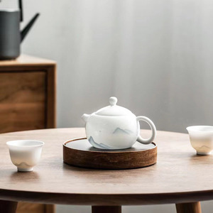 Moderno Set da Tè Kung <span class=keywords><strong>Fu</strong></span> in Porcellana Bianca Yuanshan Fatto a Mano, 200ml, Ecologico, con Filtro, Teiera in Ceramica per Uso Domestico - Product Image 2