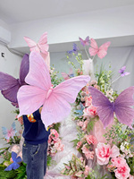 M-97 Papillon géant en organza fait main, grand papillon artificiel en gaze, accessoires décoratifs pour la décoration de mariage