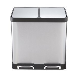 Office garbage bin large foot pedal recycle bin pedal bin with two compartments