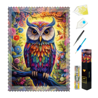Peinture Diamant 5D DIY Broderie Point de Croix Moderne Écologique Hibou Animal Décoration Maison Cadeau Perles Rondes Complètes Sans Cadre